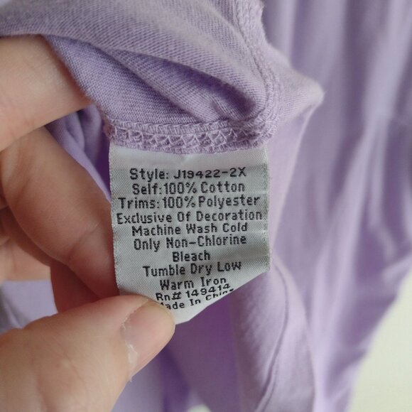 Johnny Was Purple Embellished Short Sleeve Blouse - Picture 10 of 12